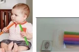 Hollow Teething Tubes, Soft Silicone Teething Toys for Babies 0-12 Months
